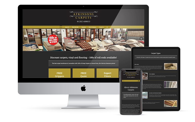 Featured image for “Atkinsons Carpets Read Website Design”