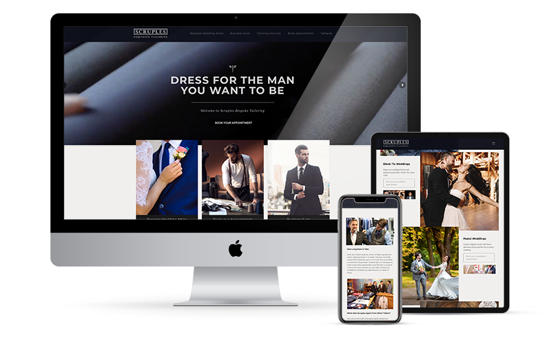 Featured image for “Scruples Tailoring Barrowford Website Design”