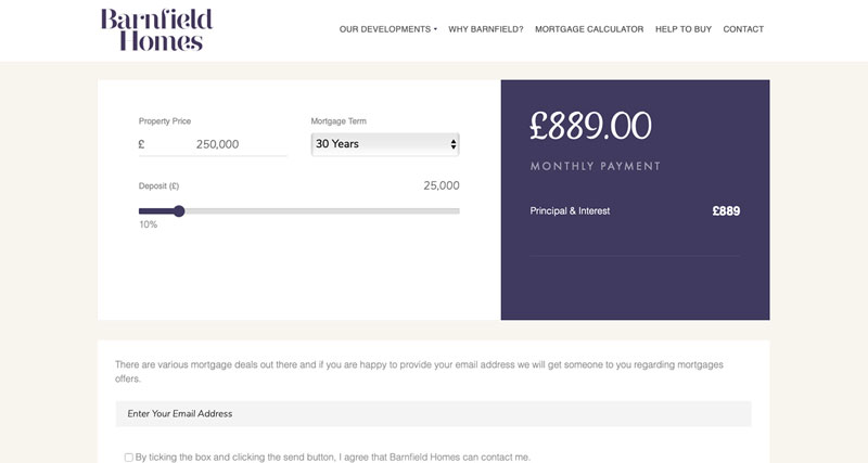 Barnfield Homes Website Design Lancashire by CMS Live Web Specialists