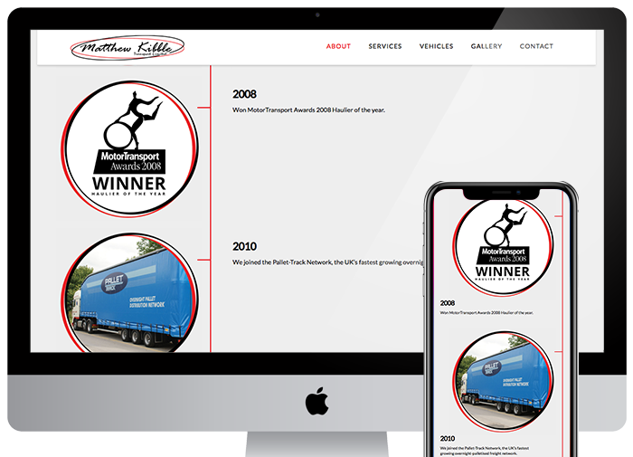 Matthew Kibble Transport Web Design Nelson by CMS Live Web Specialists