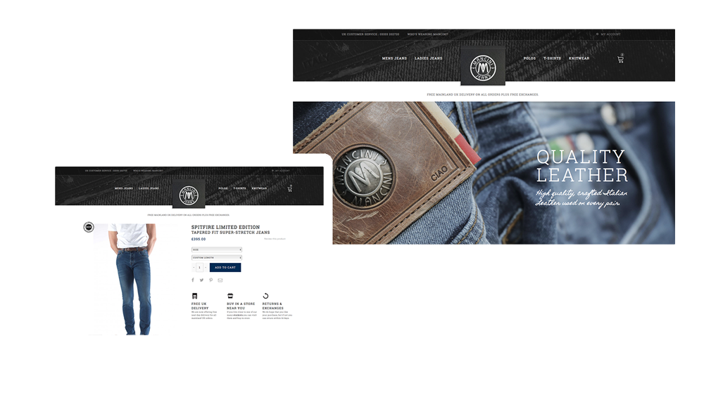 Mancini Menswear eCommerce web design by CMS Live Web Specialists 