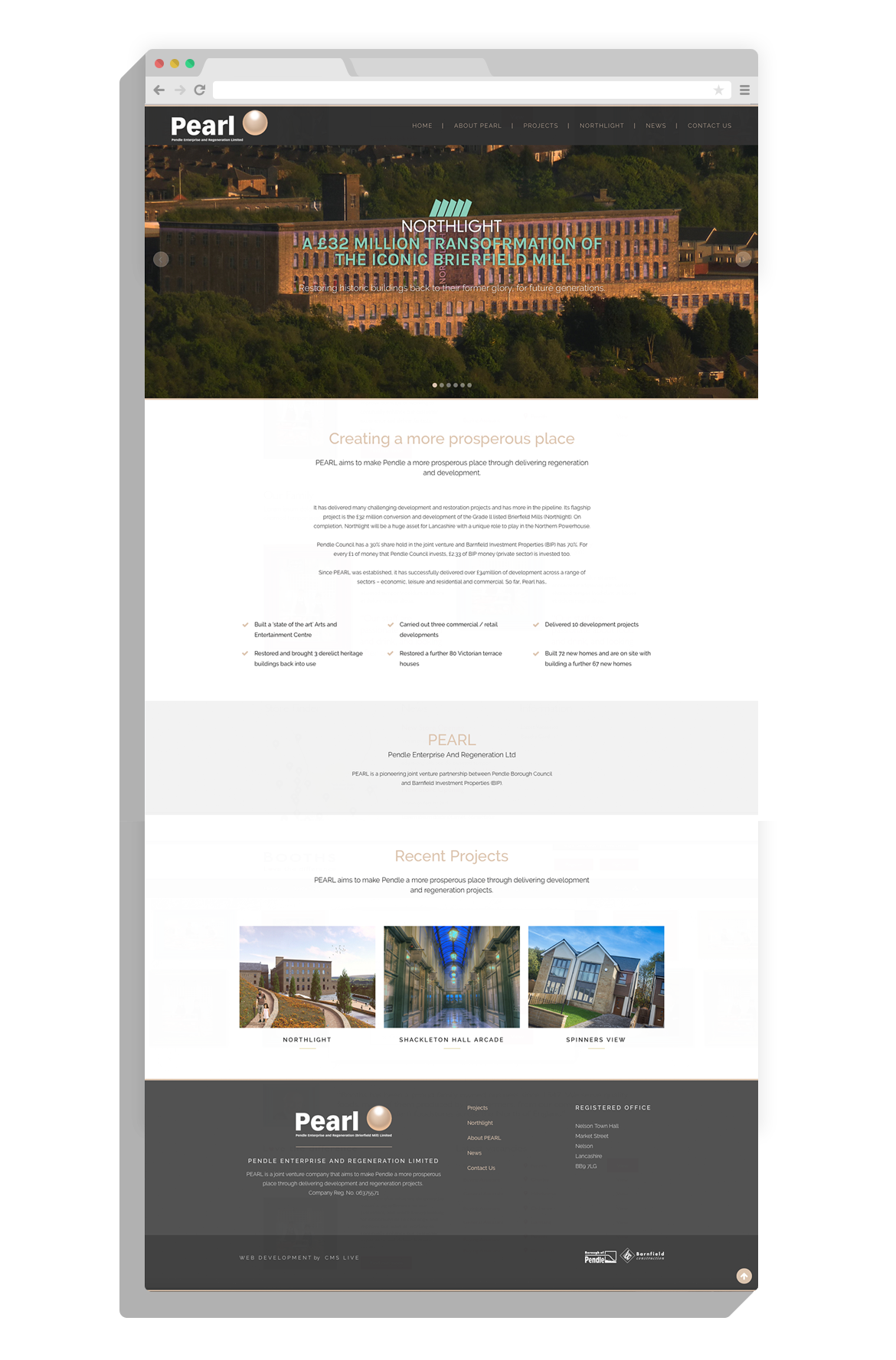 PEARL Pendle Website Design
