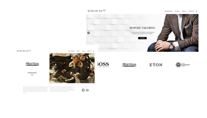 Scruples Menswear Barrowford Website Design by CMS Live Web Specialists