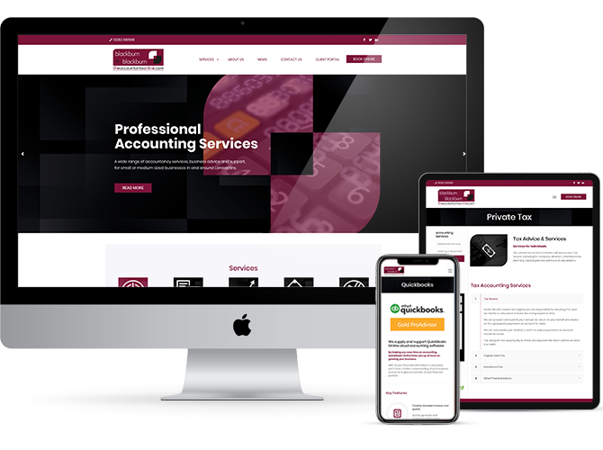Blackburn & Blackburn Accountants Website Graphic Design with CMS Live Web Specialists