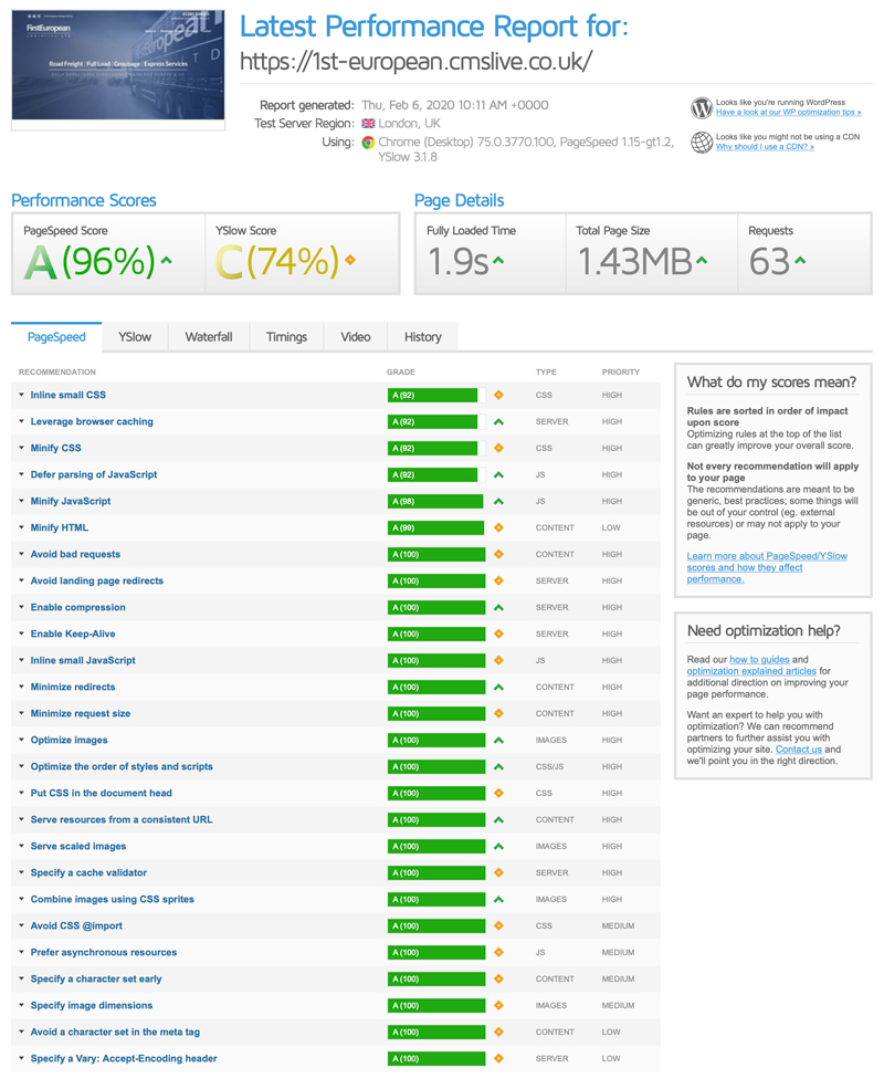 Website hosting rescue + upgrade to performance managed hosting with CMS Live Web Specialists