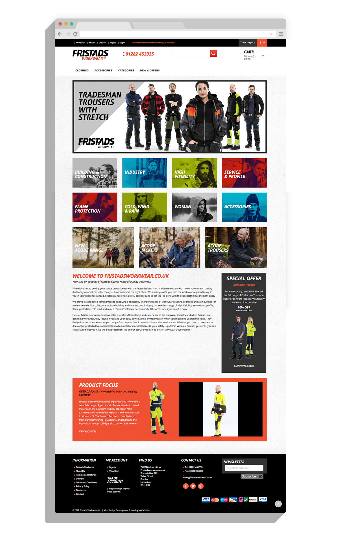 Fristads Workwear Magento eCommerce Web Design Burnley by CMS Live Web Specialists