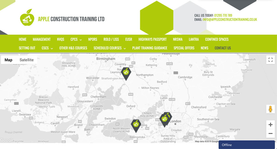 Apple Construction Training London Website Design