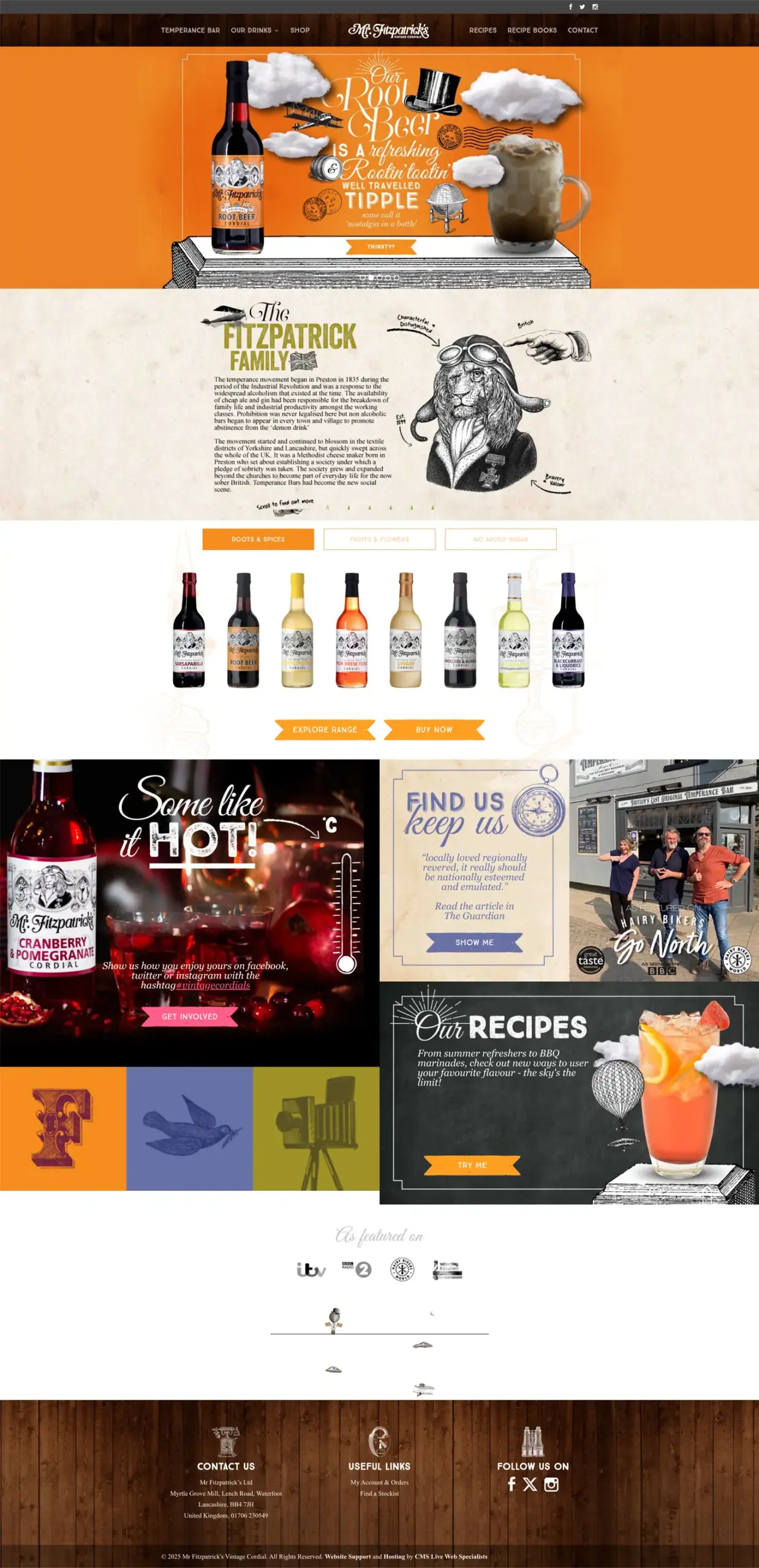 Mr Fitzpatrick’s Cordials WordPress website design